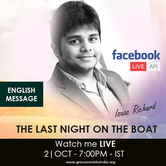 Watch Isaac Richard on Facebook Live on 2, Oct at 7:00PM, Indian Standard Time. Watch him live at your homes.