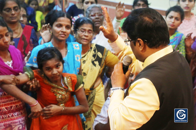 A college-going girl who was massively Demon Possessed for almost 6 months receives complete Deliverance by the prayers of Sis Hanna Richard at Grace Ministry in Mangalore.