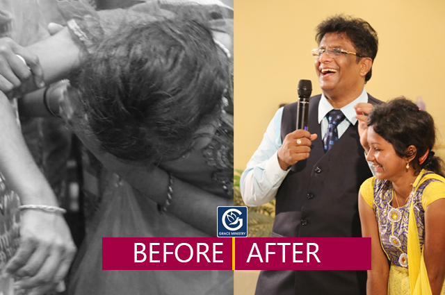 A college-going girl who was massively Demon Possessed for almost 6 months receives complete Deliverance by the prayers of Sis Hanna Richard at Grace Ministry in Mangalore.