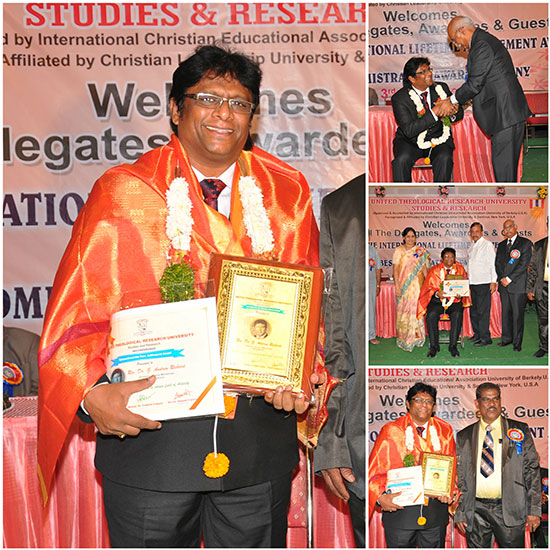 Bro Andrew Richard bags 2 International Awards  by Christian Leadership university & seminary , New York, U.S.A 