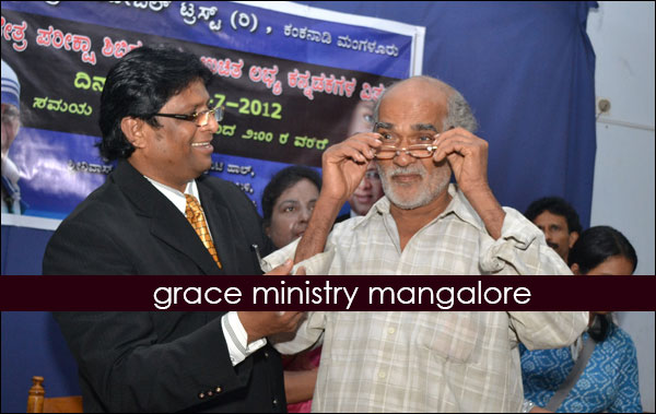 Grace Ministry Mangalore organized a free eye check-up and free spectacles distribution camp at Valachil, Mangalore.