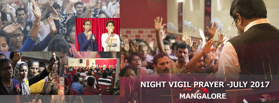 The 8 hours Night Vigil Prayer was held on July 1st, Saturday at Prayer Center, Mangalore by Grace Ministry. An Enormous crowd came together to perceive God's Word and to invoke divine blessings of God