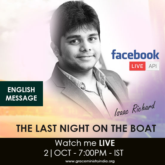Watch Isaac Richard  on Facebook Live on 2, Oct at 7:00PM, Indian Standard Time. Watch him live at your homes.