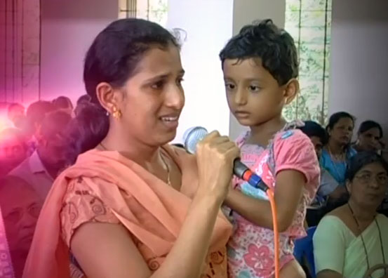 Little girl instantly healed from Lung disease at Grace Ministry Mangalore after applying the Healing oil of Grace Ministry. Today she is blooming with Joy. 