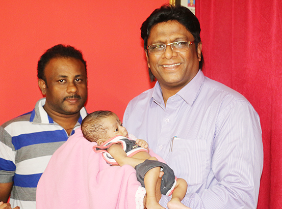 Miracle baby born in Mangalore after prayers at Grace Ministry Mangalore amidst complications. Blessed with healthy baby by Sis Hanna Richard's prophecy. 