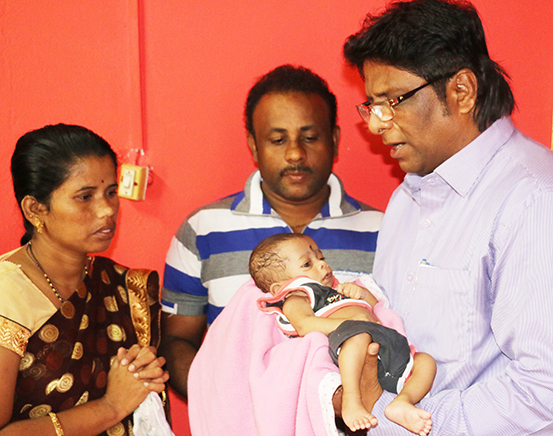 Miracle baby born in Mangalore after prayers at Grace Ministry Mangalore amidst complications. Blessed with healthy baby by Sis Hanna Richard's prophecy. 